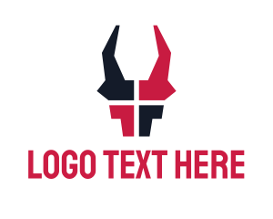 Cow - Animal Bull Horns logo design