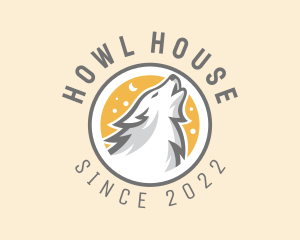Howl - White Wolf Howl Moon Gaming logo design