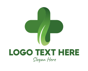 Leaf - Natural Pharmacy Cross logo design