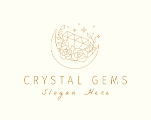 Moon Floral Diamond logo design