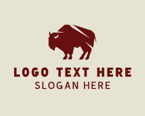 Bovine - Native Buffalo Animal logo design