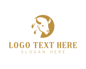 Safari - Wild Bison Bovine logo design