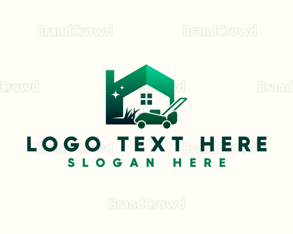 House Yard Lawn Mower Logo