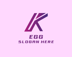 Gradient Purple Tech Letter K Logo