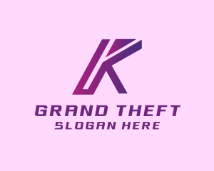 Letter Fg - Gradient Purple Tech Letter K logo design