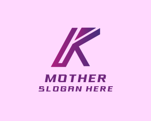 Web - Gradient Purple Tech Letter K logo design