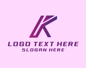 Web Developer - Gradient Purple Tech Letter K logo design