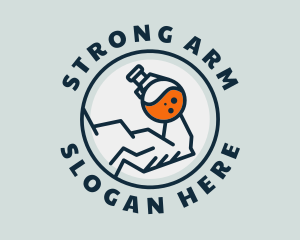 Arm - Strong Muscle Glass Flask logo design