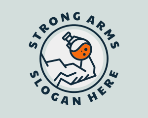 Strong Muscle Glass Flask logo design