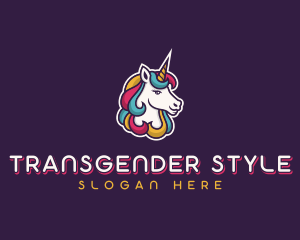 Transgender - Unicorn Mythical Creature logo design