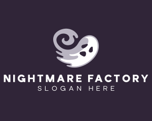 Scary Halloween Ghost logo design