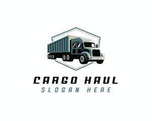 Import Logistics Trailer Truck logo design