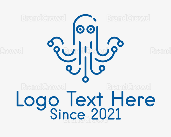 Modern Digital Octopus Logo