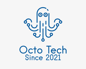 Modern Digital Octopus logo design