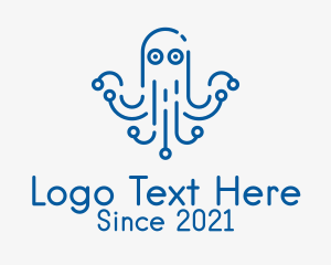 Circuitry - Modern Digital Octopus logo design