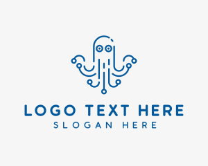 App - Modern Digital Octopus logo design