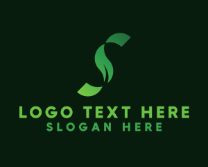 Harvest - Green Leaf Letter S logo design