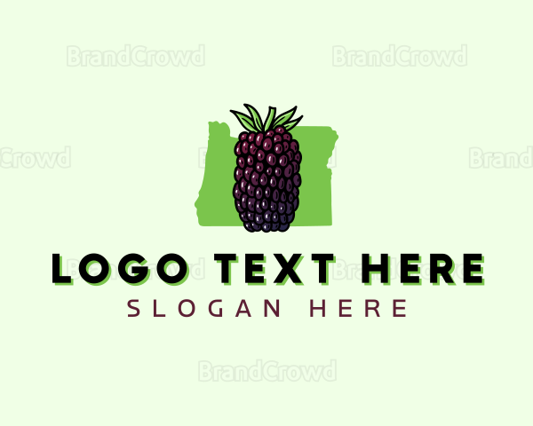 Oregon Blackberry Fruit Logo