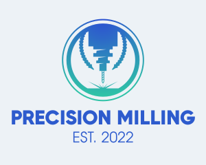 Milling - Drill Drilling Tool logo design