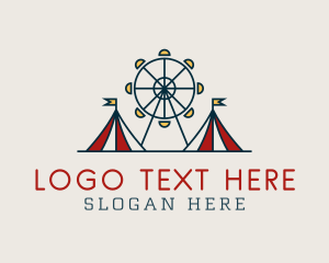 Festival Organizer - Twin Tent Amusement Park logo design