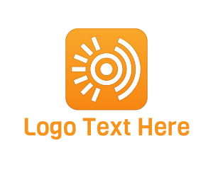 Wifi - Orange Sun Signal logo design