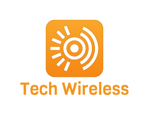 Wireless - Orange Sun Signal logo design