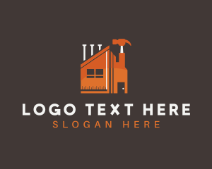 Woodworking - House Tools Builder logo design