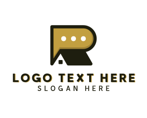Messaging - Roof Property Letter R logo design