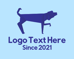 Dog Training - Blue Dog Origami logo design