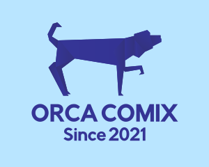 Pet Shop - Blue Dog Origami logo design
