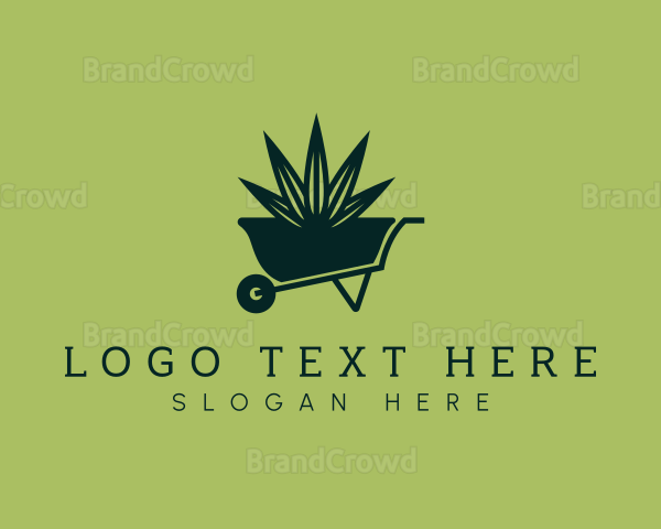 Lawn Grass Wheelbarrow Logo