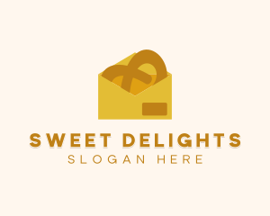 Yellow Pretzel Envelope logo design