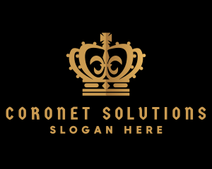 Coronet - Golden Queen Crown logo design