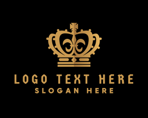 Kingdom - Golden Queen Crown logo design