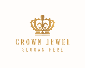 Headdress - Golden Royal Crown logo design