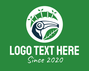 Animal Conservation - Toucan Bamboo Leaf logo design