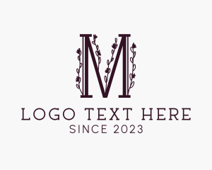 Tropical - Vine Flower Letter M logo design