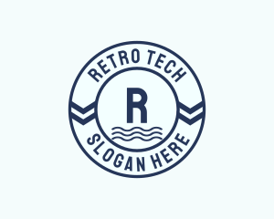 Retro Waves Water Park logo design