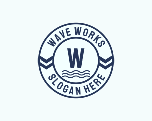 Retro Waves Water Park logo design