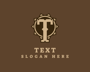 Cowboy Badge Letter T logo design