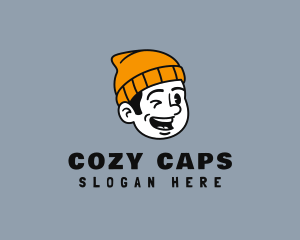 Retro Beanie Guy logo design