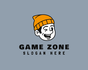 Retro Beanie Guy logo design