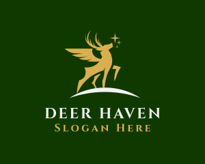 Gold Deer Animal logo design