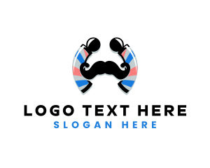 Signage - Mustache Barbershop Pole logo design