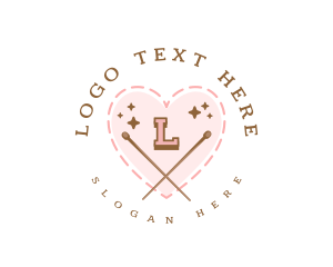 Handmade - Creative Knitting Heart logo design