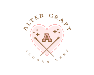 Creative Knitting Heart logo design