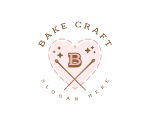 Creative Knitting Heart logo design