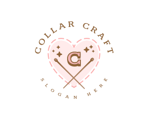 Creative Knitting Heart logo design