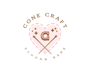 Creative Knitting Heart logo design