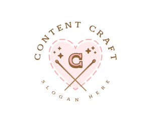 Creative Knitting Heart logo design